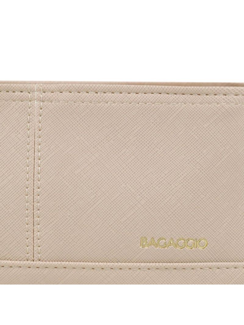 Nécessaire viagem feminina pequena recortes bege