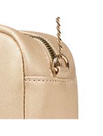 Mini bolsa feminina transversal com correntes dourada