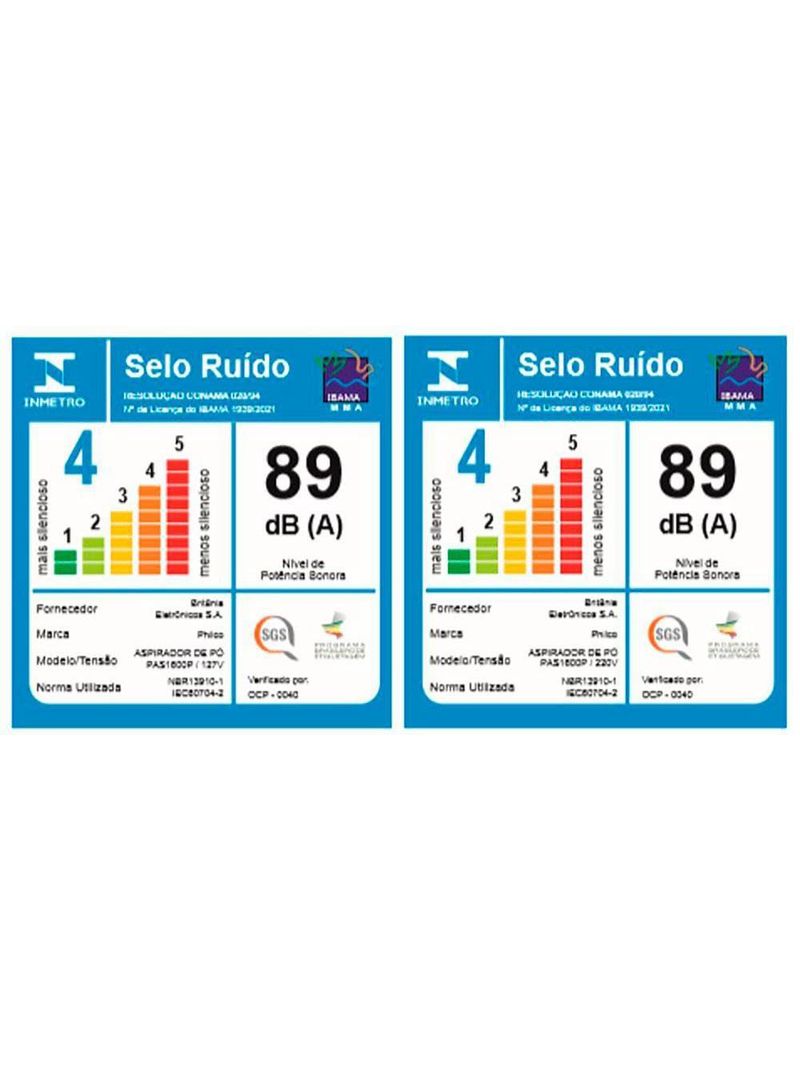 Aspirador de pó vertical 2 em 1 philco pas1600p 1450 w - preto