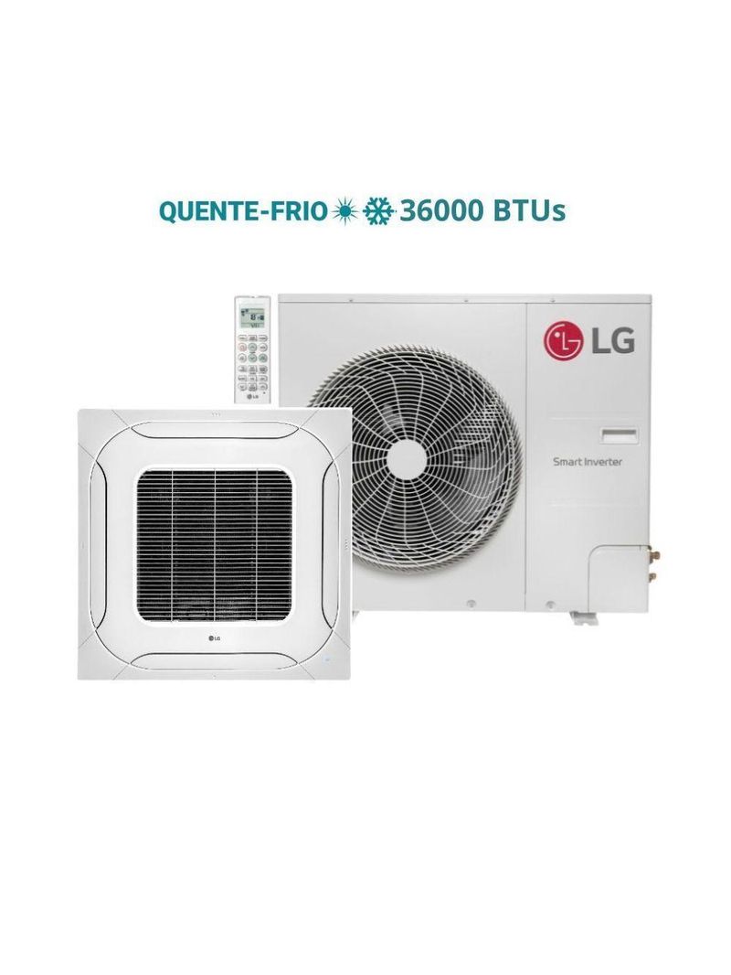 Ar Condicionado Split Cassete 4 Vias LG 36000 BTUs Quente e Frio Inverter 220V R32 (ZTUW36GNLAAANWZBR1)