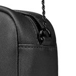 Mini bolsa feminina transversal com correntes preta