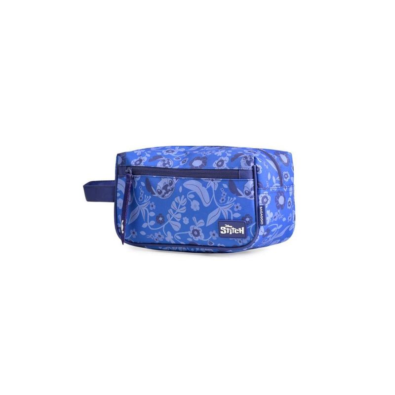 Nécessaire feminina basica stitch bloom azul escuro