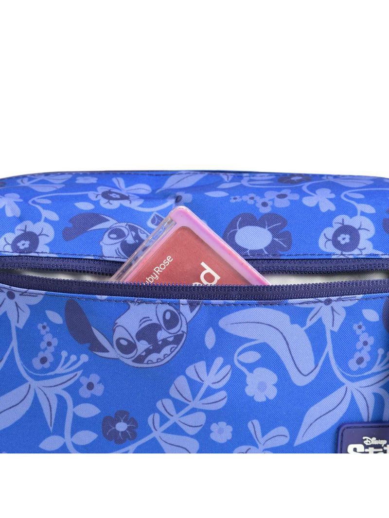 Nécessaire feminina basica stitch bloom azul escuro