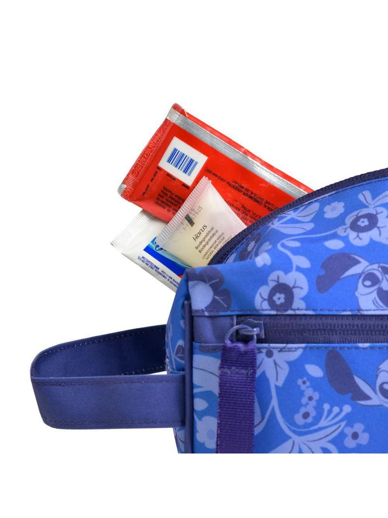Nécessaire feminina basica stitch bloom azul escuro