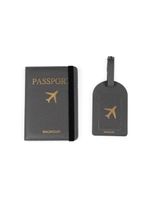 Kit etiqueta e porta passaporte travel cinza