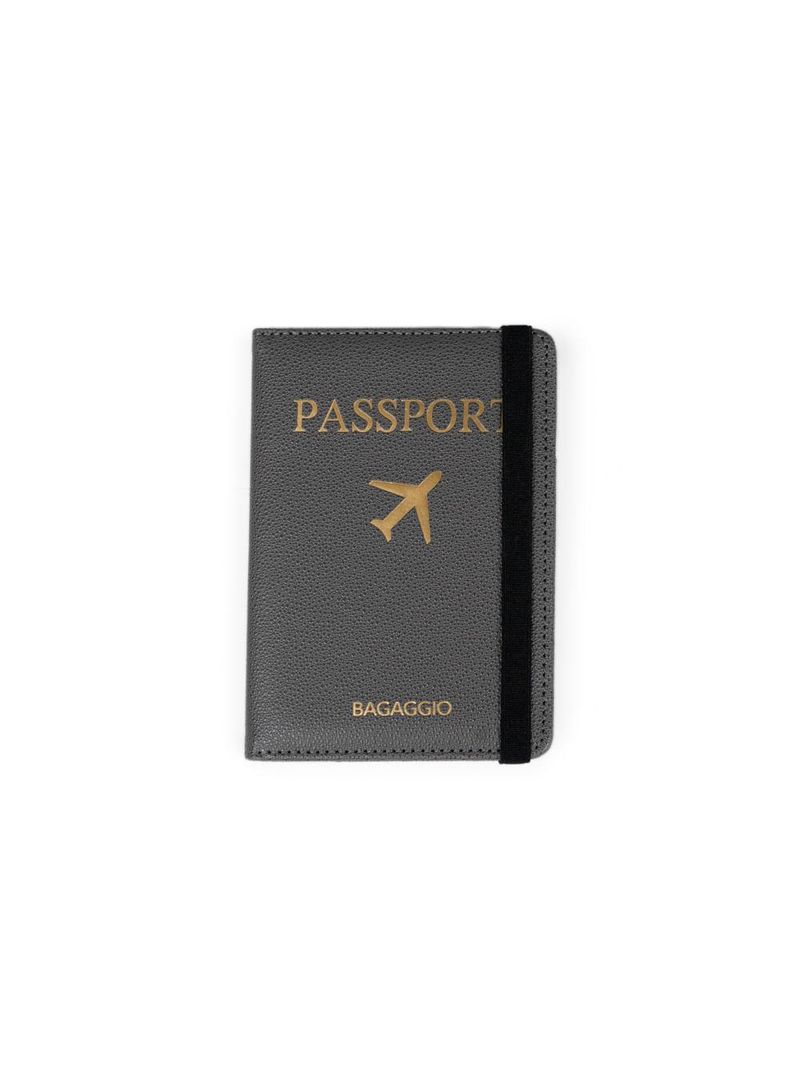 Kit etiqueta e porta passaporte travel cinza