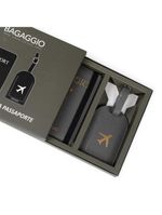 Kit etiqueta e porta passaporte travel cinza