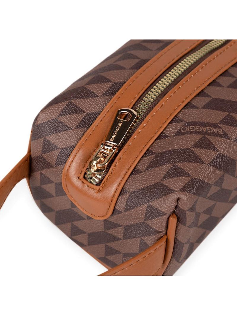 Necessaire de viagem feminina média monograma bg marrom