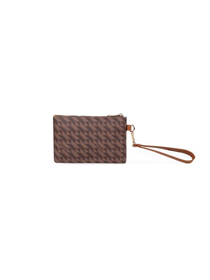 Necessaire de viagem feminina com alça monograma bg marrom