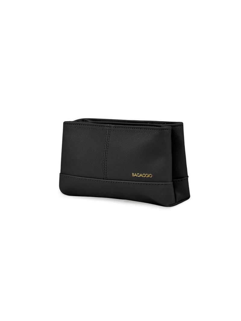 Nécessaire viagem feminina pequena recortes preta