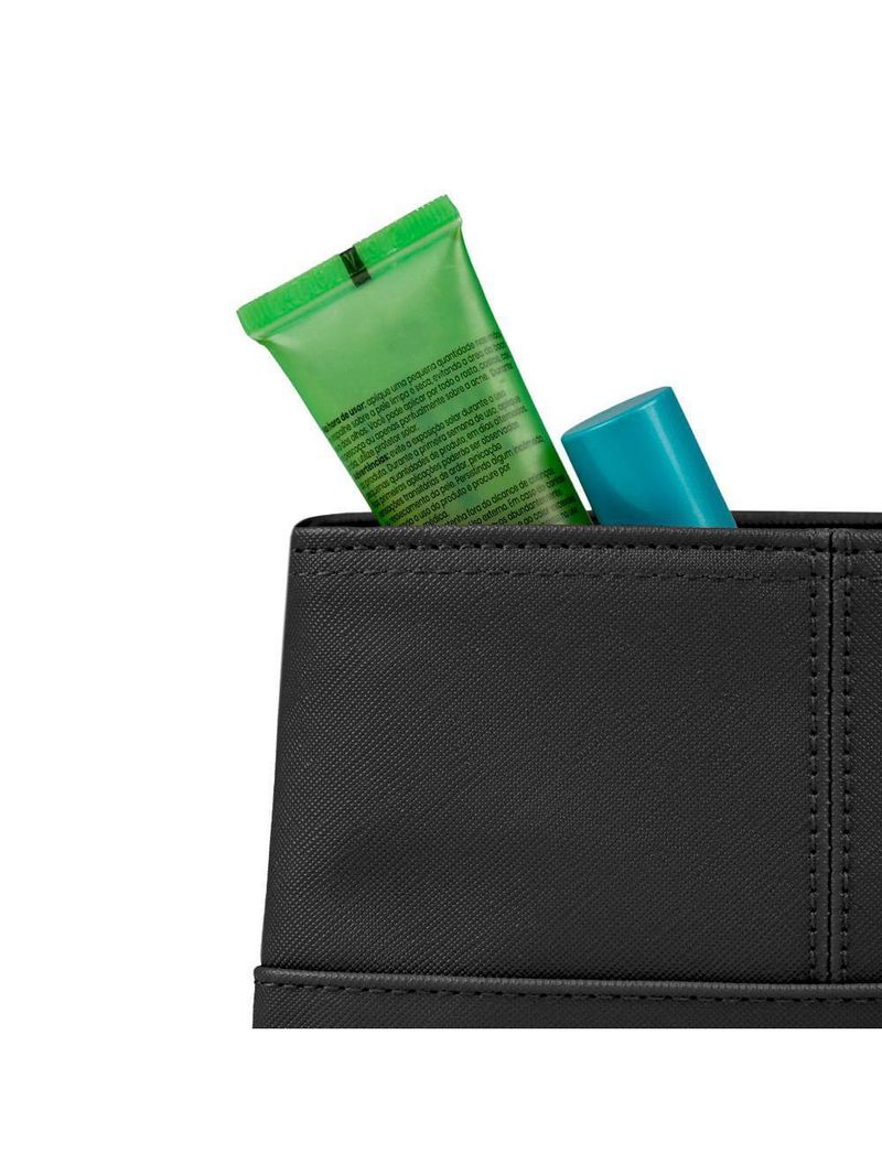 Nécessaire viagem feminina pequena recortes preta