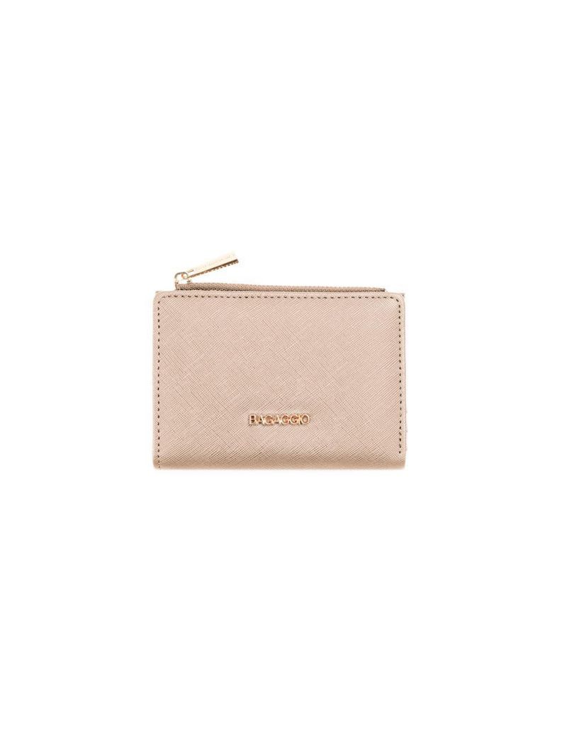 Carteira feminina média saffiano bege