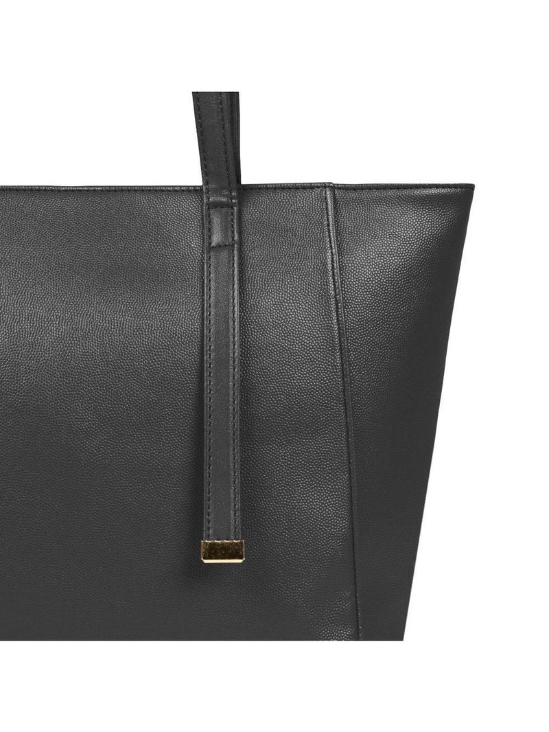 Bolsa de ombro feminina média alça alongada tote preta