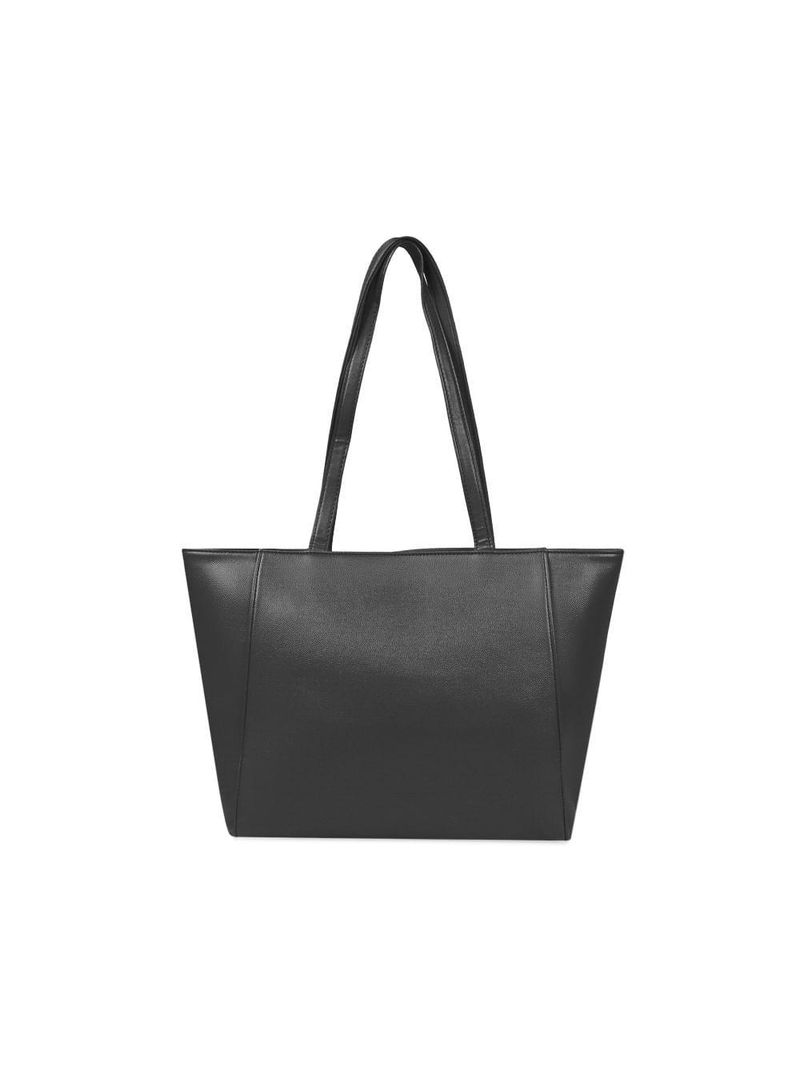 Bolsa de ombro feminina média alça alongada tote preta