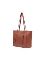 Bolsa de ombro feminina média alça alongada tote marrom