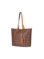 Bolsa de ombro feminina tote monograma bg marrom