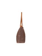 Bolsa de ombro feminina tote monograma bg marrom