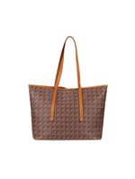 Bolsa de ombro feminina tote monograma bg marrom