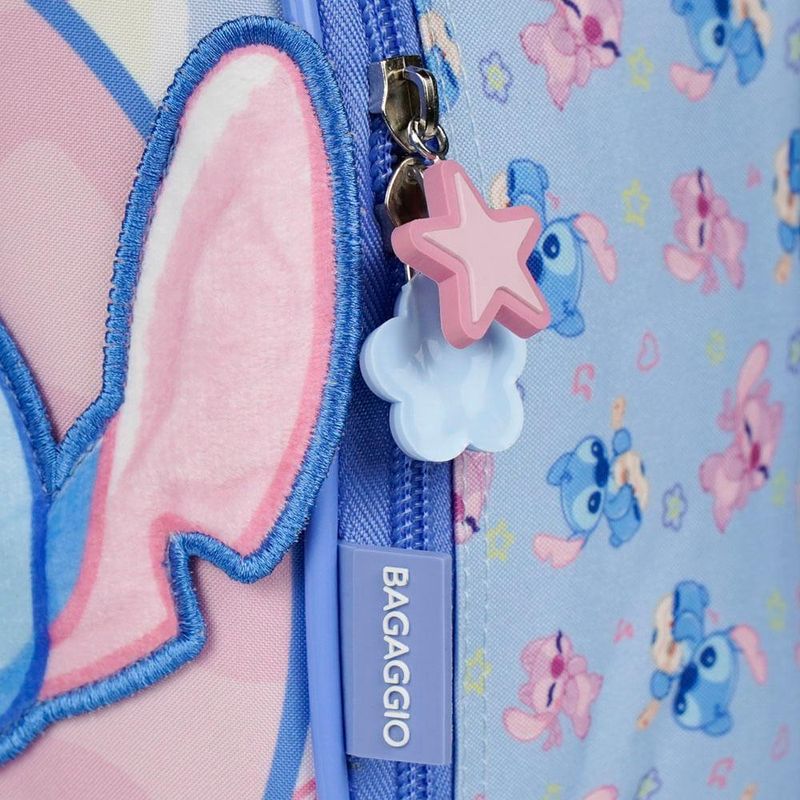 Lancheira térmica infantil feminina stitch baby azul clara