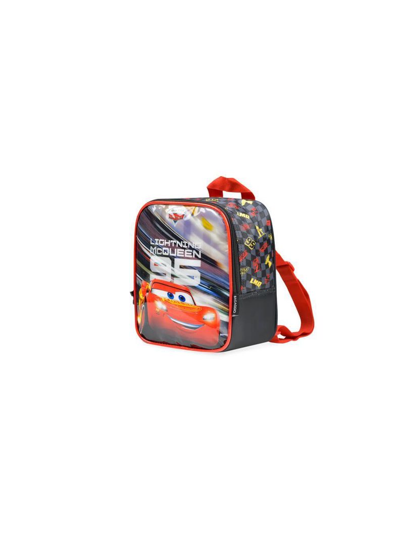 Lancheira térmica infantil masculina carros vermelha