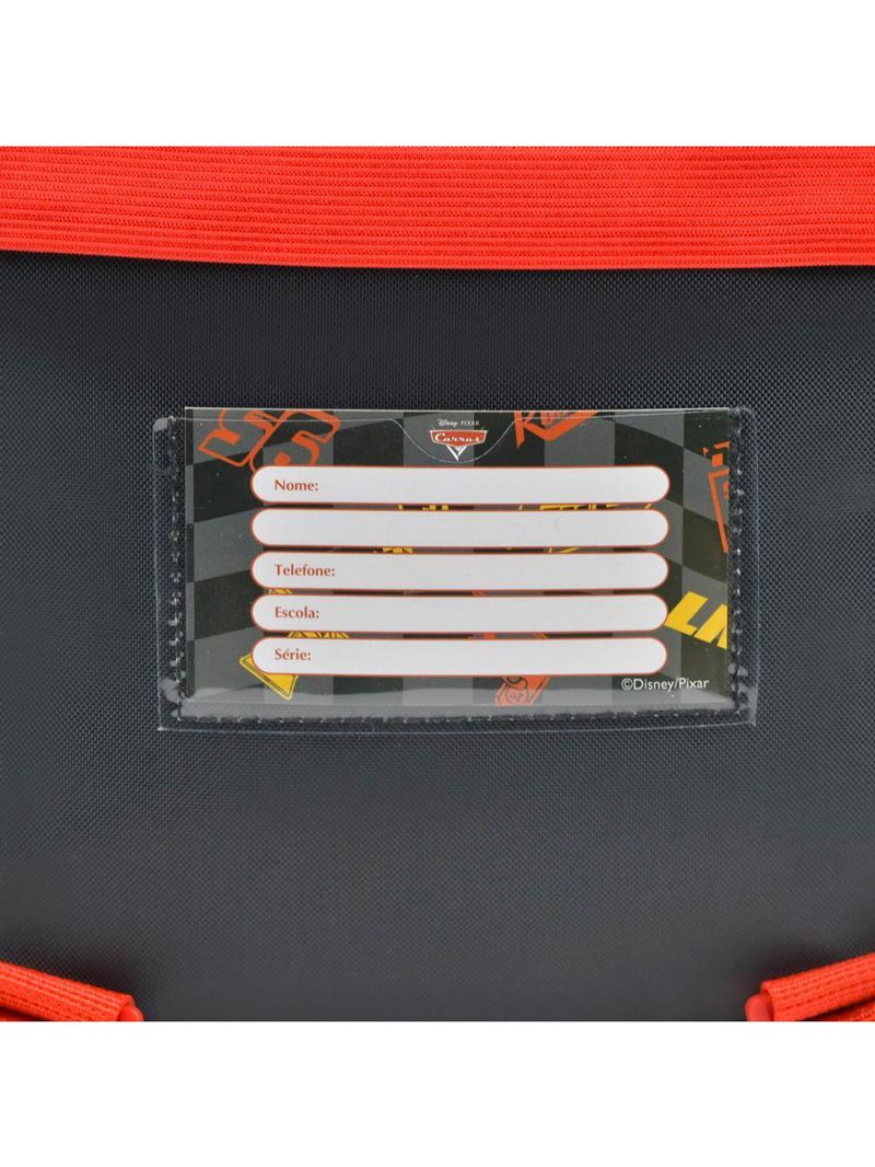 Lancheira térmica infantil masculina carros vermelha