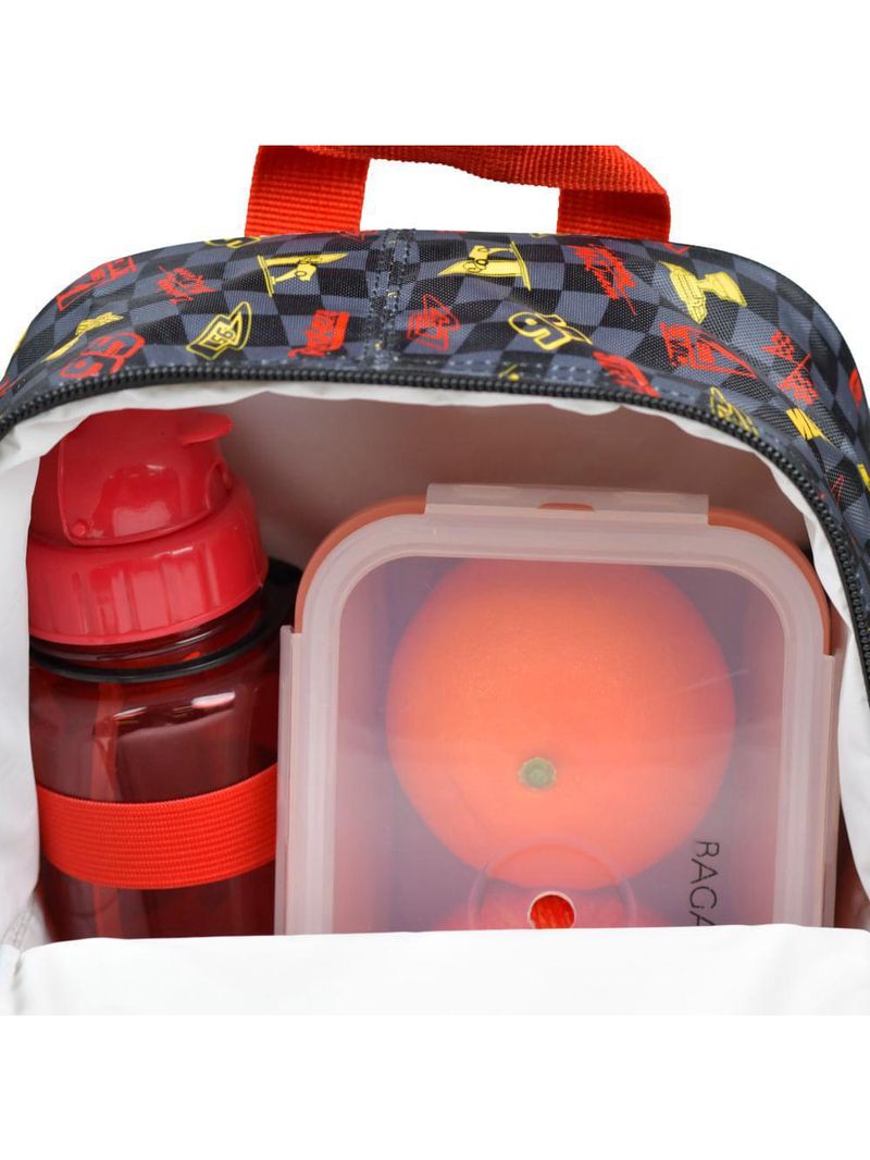 Lancheira térmica infantil masculina carros vermelha