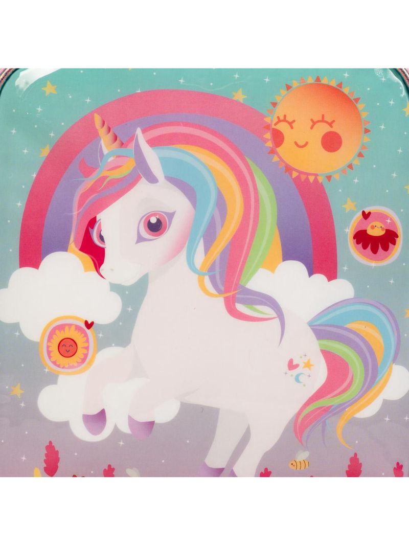 Lancheira térmica infantil feminina unicórnio rainbow