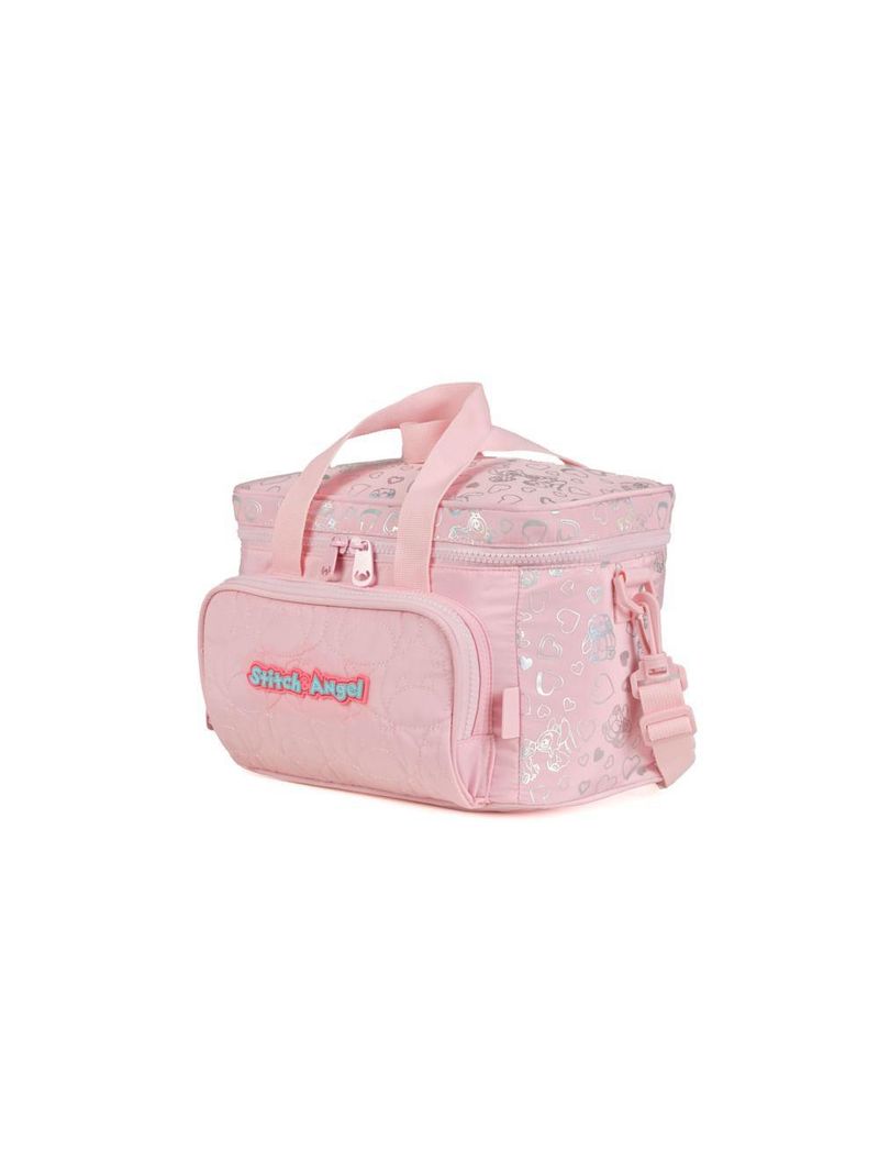 Lancheira térmica feminina stitch & angel rosa claro
