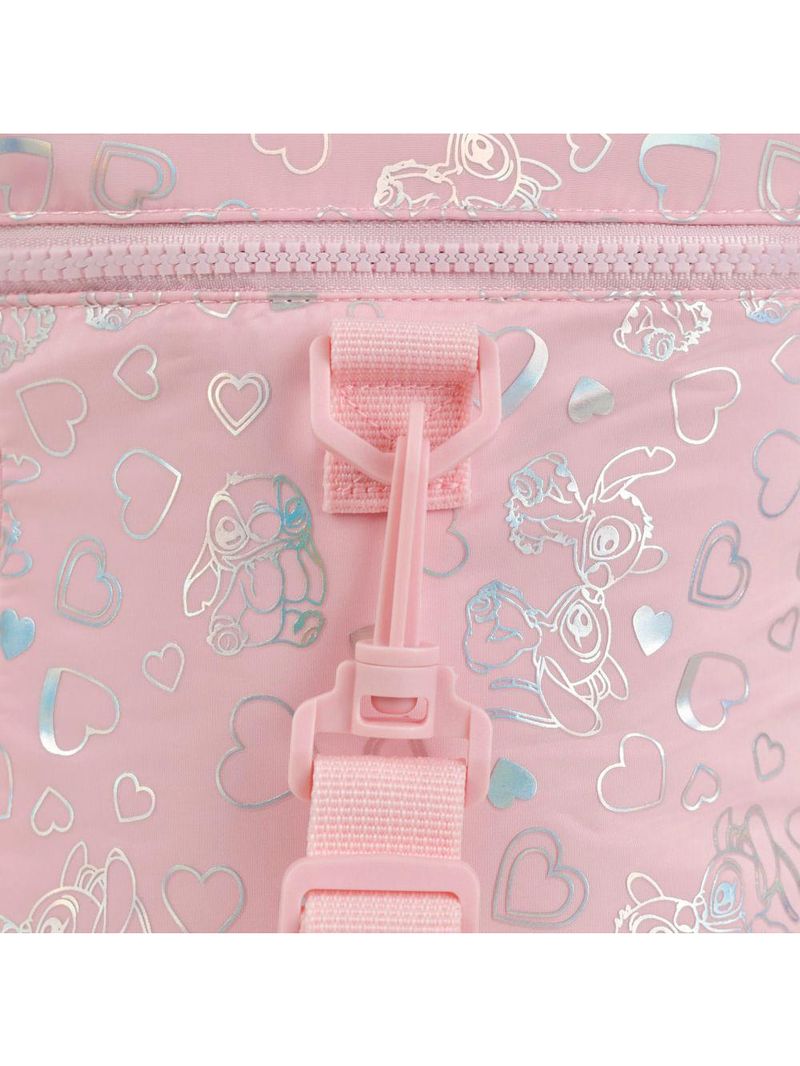 Lancheira térmica feminina stitch & angel rosa claro