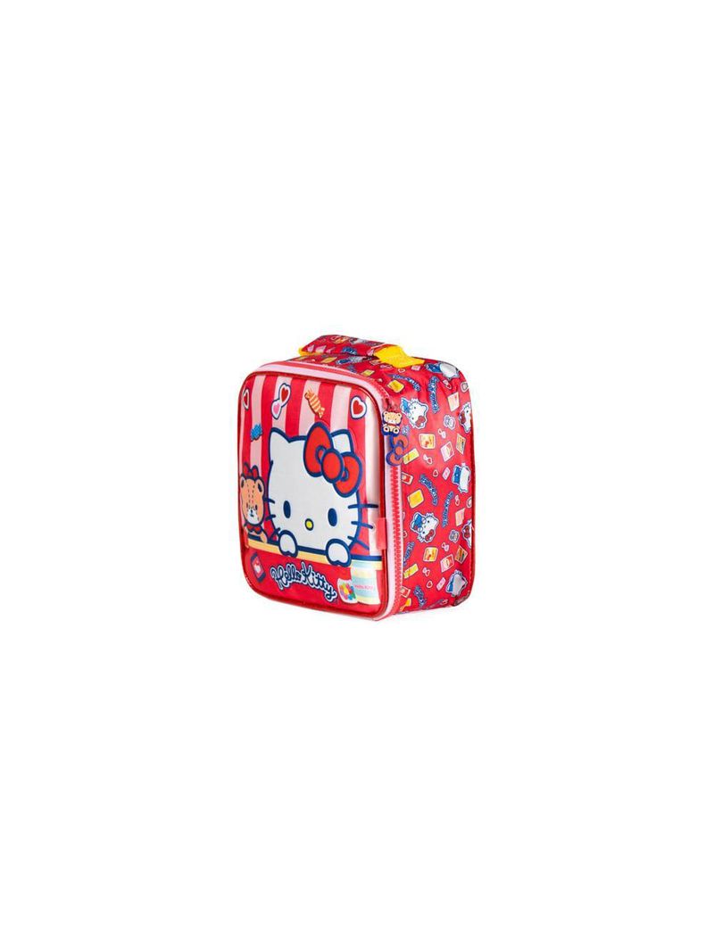 Lancheira térmica escolar feminina hello kitty vermelha