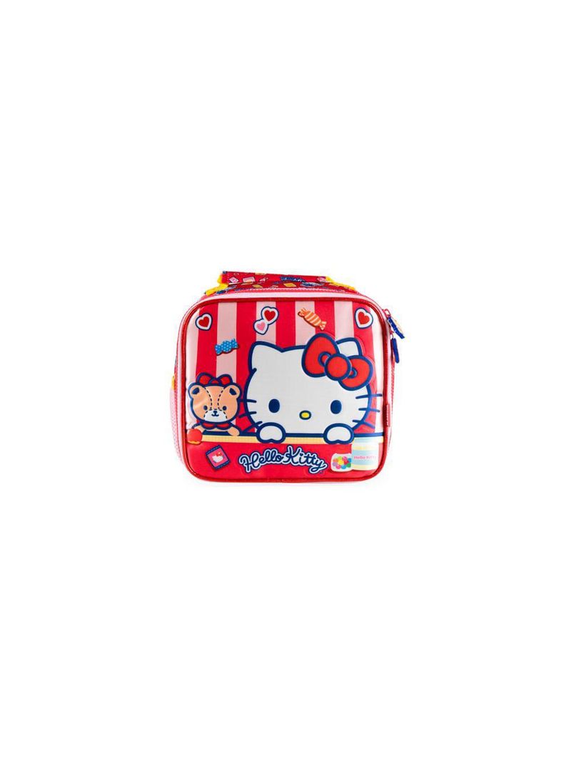 Lancheira térmica escolar feminina hello kitty vermelha