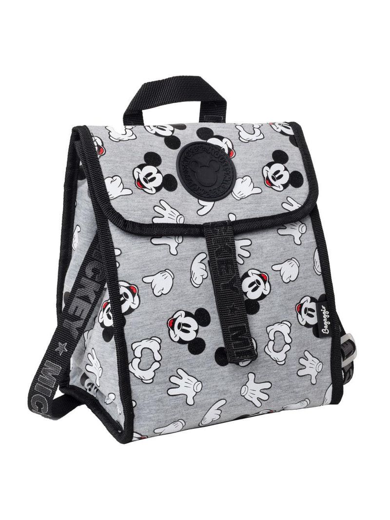 Lancheira escolar masculina térmica mickey faces cinza