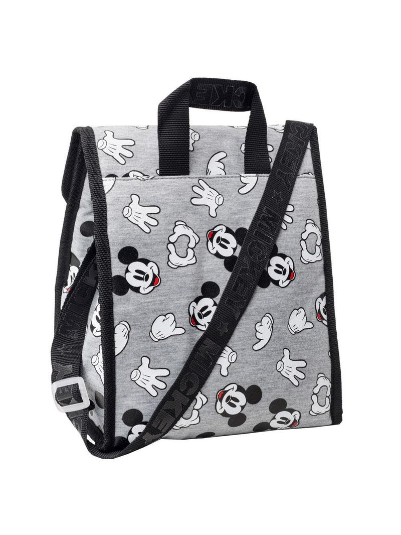 Lancheira escolar masculina térmica mickey faces cinza