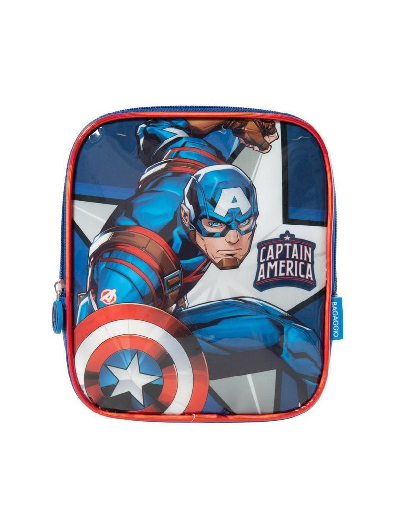 Lancheira escolar masculina marvel capitão américa azul