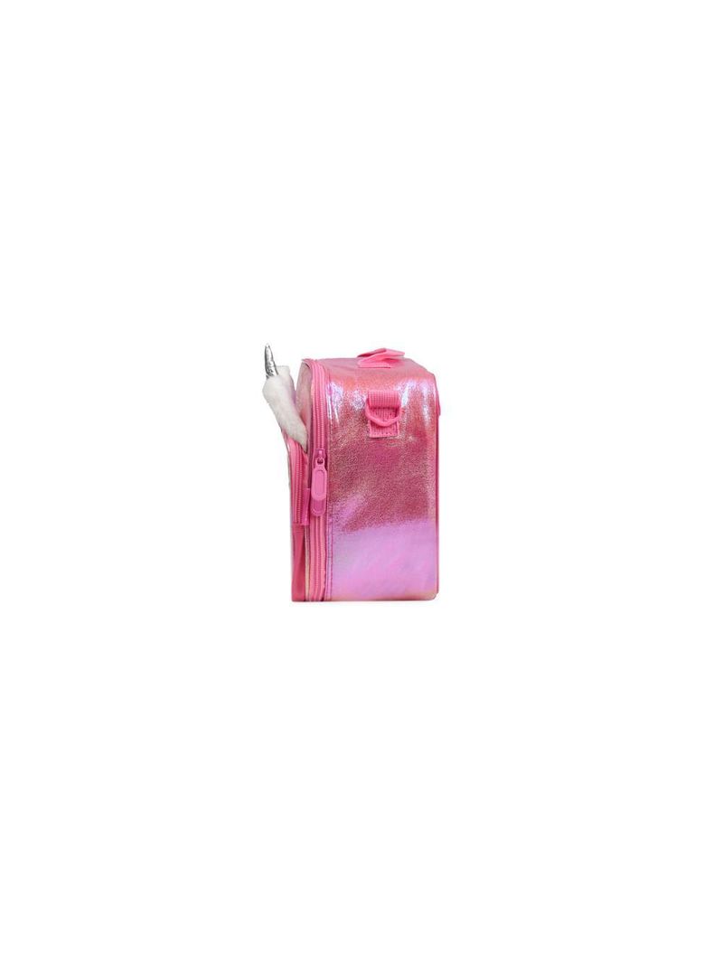 Lancheira escolar feminina térmica unicórnio confetti rosa