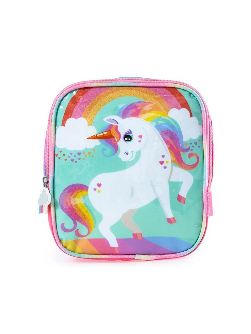 Lancheira escolar feminina unicornio rainbow