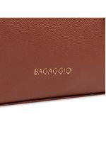 Bolsa de ombro feminina média alça alongada tote marrom