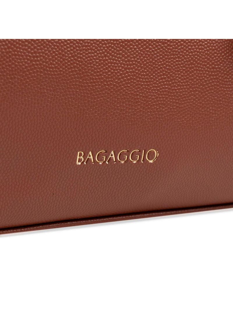 Bolsa de ombro feminina média alça alongada tote marrom