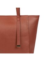 Bolsa de ombro feminina média alça alongada tote marrom