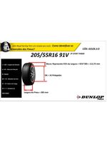 Kit 2 Pneus Dunlop 205/55r16 Sport Fm800 Preto