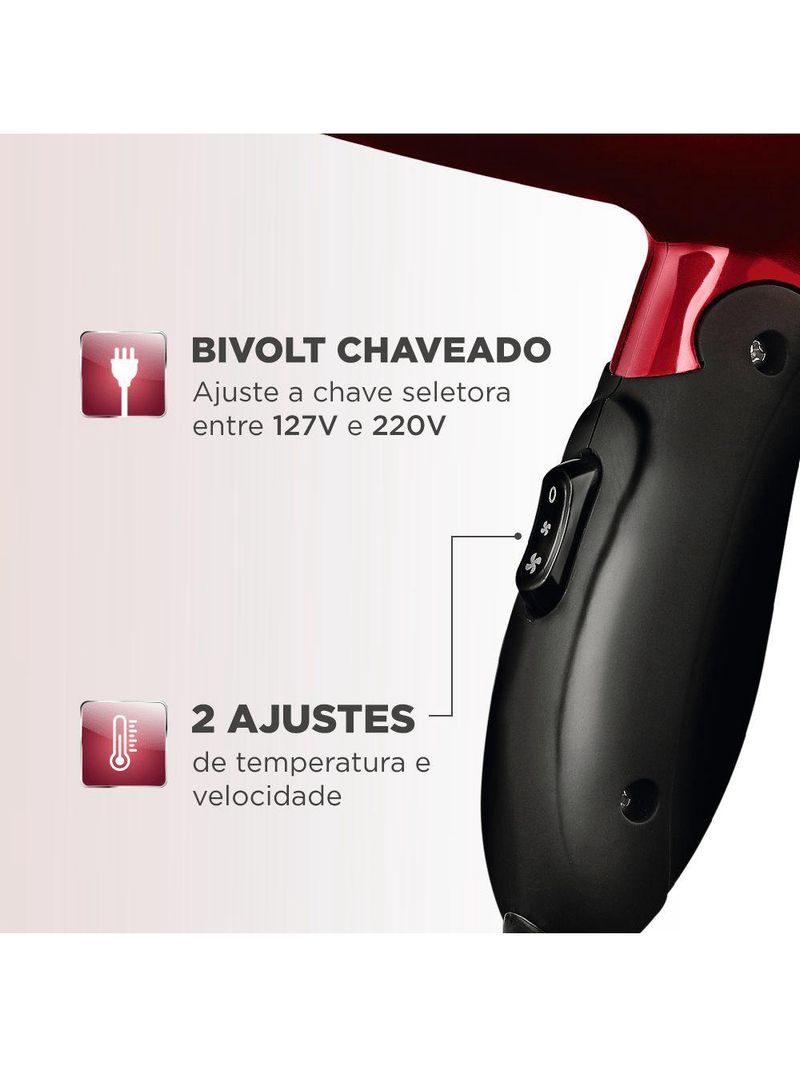 Secador De Cabelos Mondial Max Travel Sc-10 bivolt