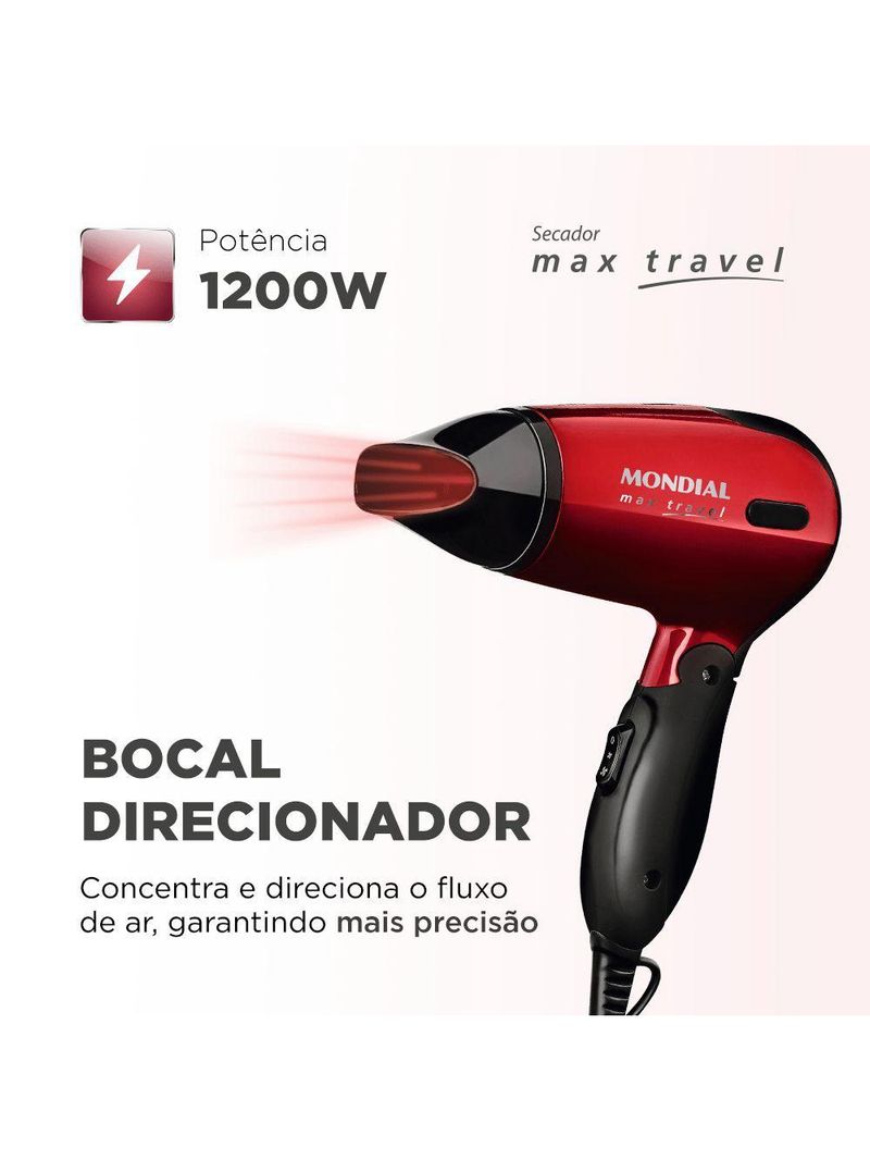 Secador De Cabelos Mondial Max Travel Sc-10 bivolt