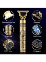 Maquina Cabelo Barba Dourada Dragão Recarregvel