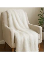 Tecido Pelúcia De Pelo Alto 1,60x1,00 M Para Decoração D03 - D'rossi Off White