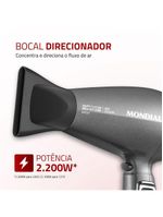 Secador De Cabelos Space Shine Mondial Grafite Bivolt SC-20-BI