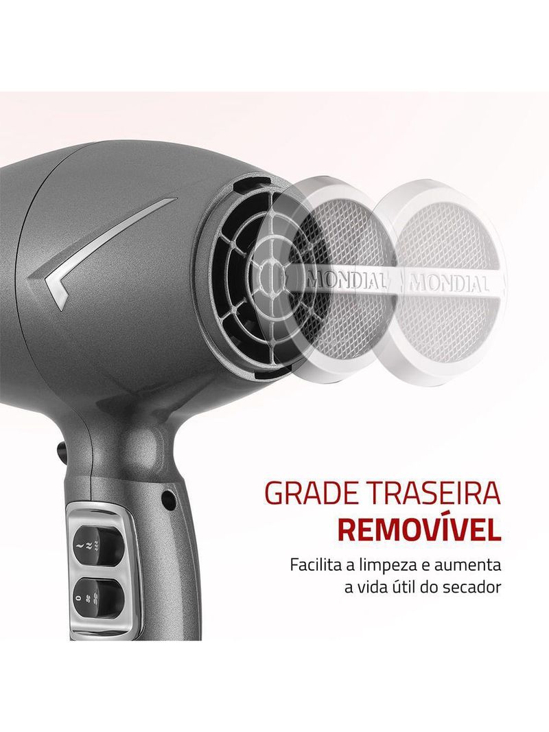 Secador De Cabelos Space Shine Mondial Grafite Bivolt SC-20-BI