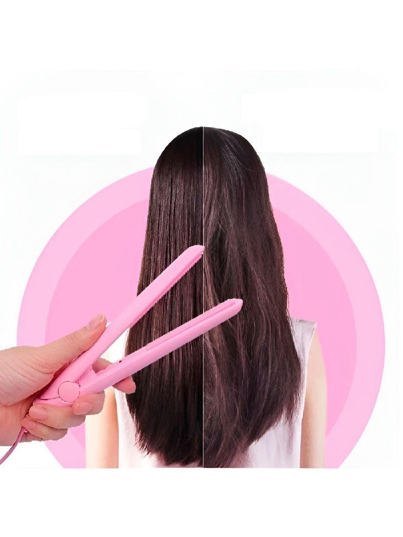 Mini Chapinha Prancha Alisadora De Bolsa Portátil rosa