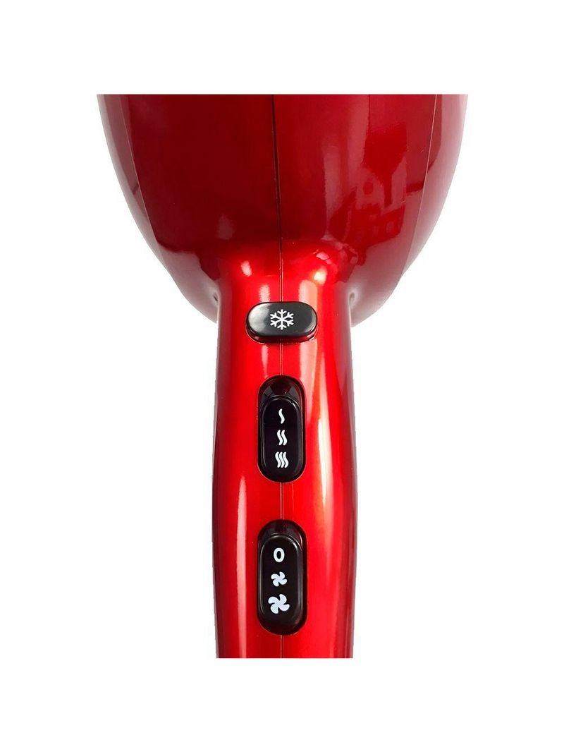 Secador De Cabelo Professional 220V Turbo Ar Quente Frio Vermelho