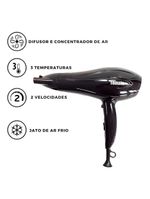 Secador De Cabelo Professional 220V Turbo Ar Quente Frio Vermelho