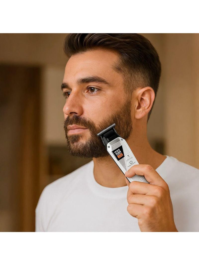 Máquina De Acabamento Km-1679 – Precisão E Performance Para Barba, Aparador Cabelo Visor Digital